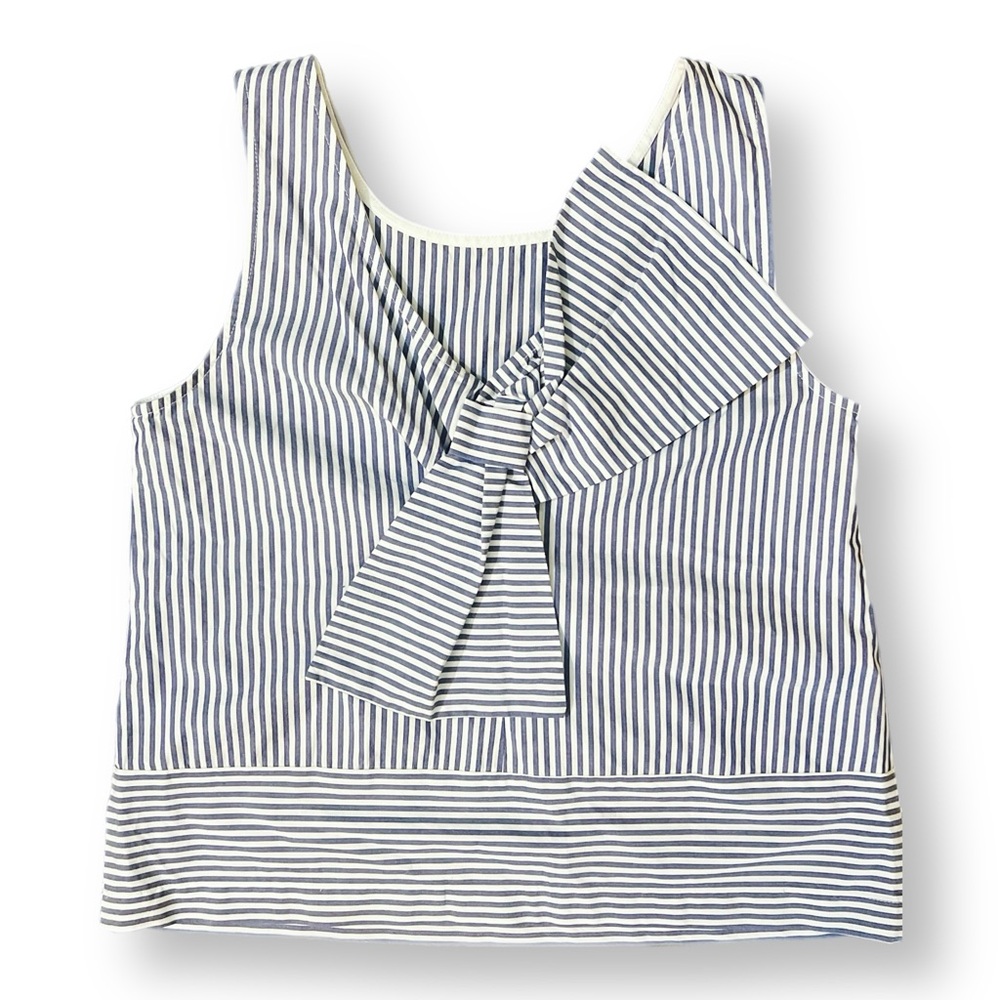 Vineyard Vines Sarah Blue & White Stripe Bow Blouse